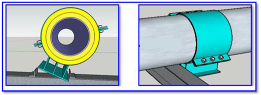 Rotated and dislocated Clamp support on Cold Service Pipes